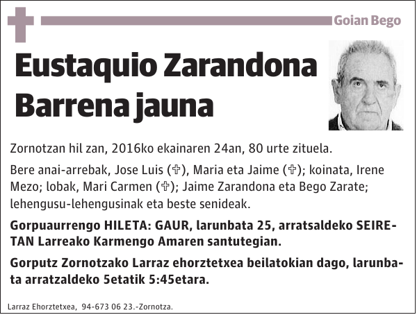 Eustaquio Zarandona Barrena