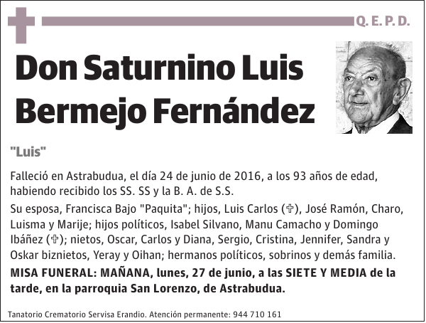 Saturnino Luis Bermejo Fernández