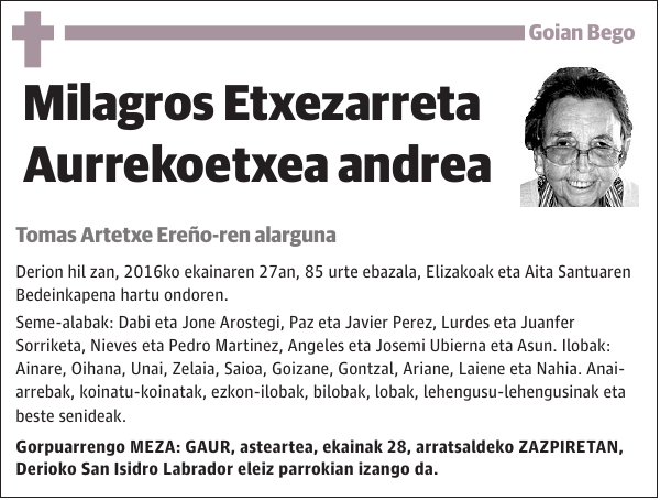 Milagros Etxezarreta Aurrekoetxea