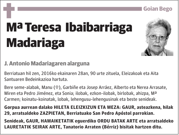 Mª Teresa Ibaibarriaga Madariaga