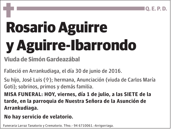 Rosario Aguirre y Aguirre-Ibarrondo