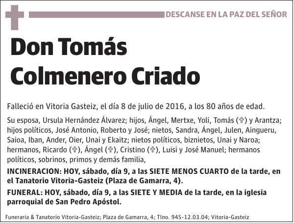 Tomás Colmenero Criado