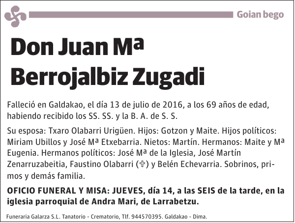 Juan Mª Berrojalbiz Zugadi