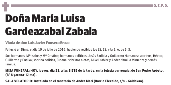 María Luisa Gardeazabal Zabala