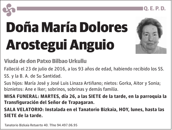 María Dolores Arostegui Anguio