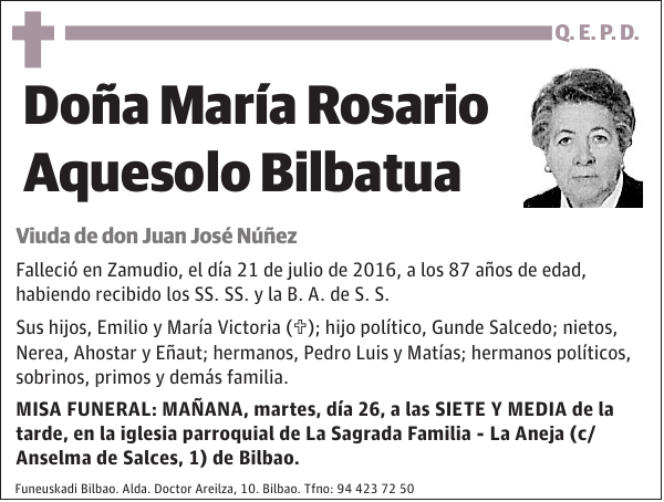 María Rosario Aquesolo Bilbatua