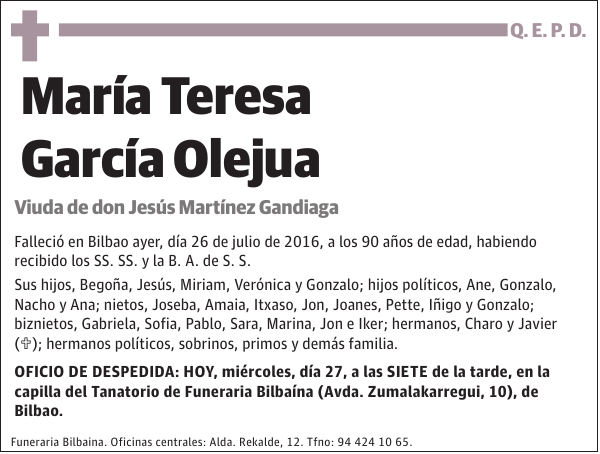 María Teresa García Olejua