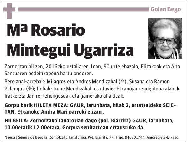 Mª Rosario Mintegui Ugarriza Zornotzan