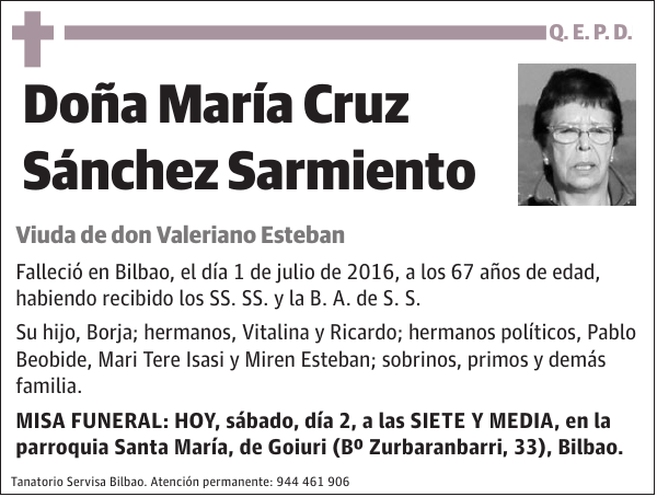 María Cruz Sánchez Sarmiento