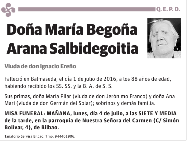 María Begoña Arana Salbidegoitia