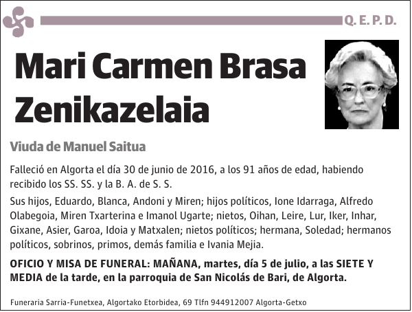 Mari Carmen Brasa Zenikazelaia