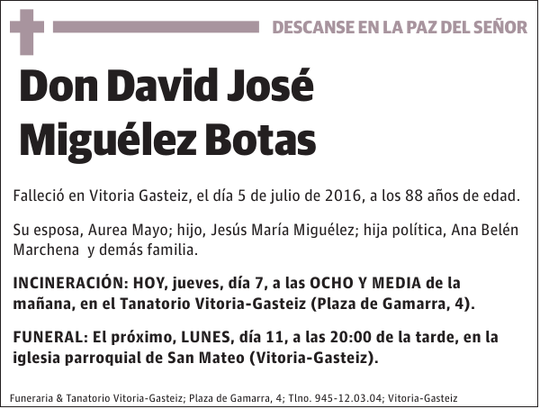 David José Miguélez Botas