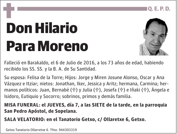 Hilario Para Moreno