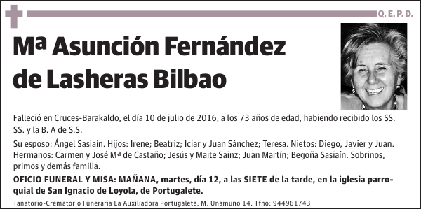 Mª Asunción Fernández de Lasheras Bilbao