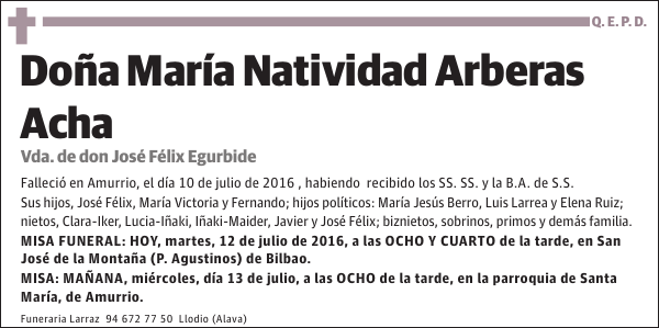 María Natividad Arberas Acha