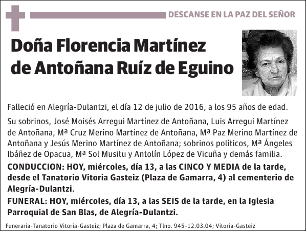 Florencia Martínez de Antoñana Ruíz de Eguino