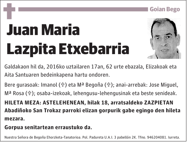 Juan Maria Lazpita Etxebarria