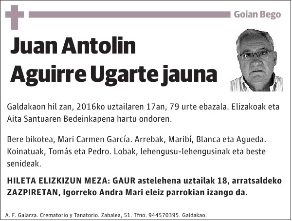 Juan Antolin Aguirre Ugarte