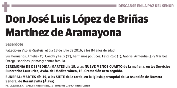 José Luis López de Briñas Martínez de Aramayona