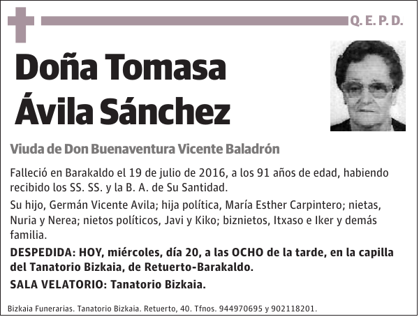 Tomasa Ávila Sánchez