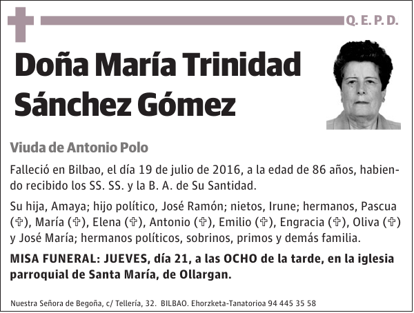 María Trinidad Sánchez Gómez