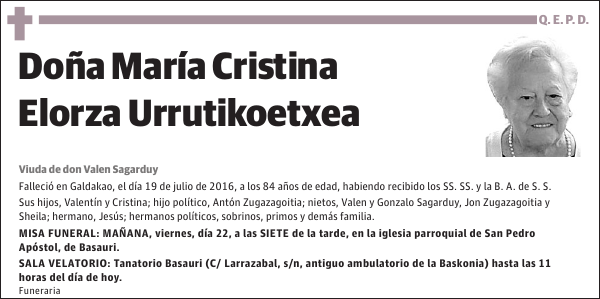 María Cristina Elorza Urrutikoetxea