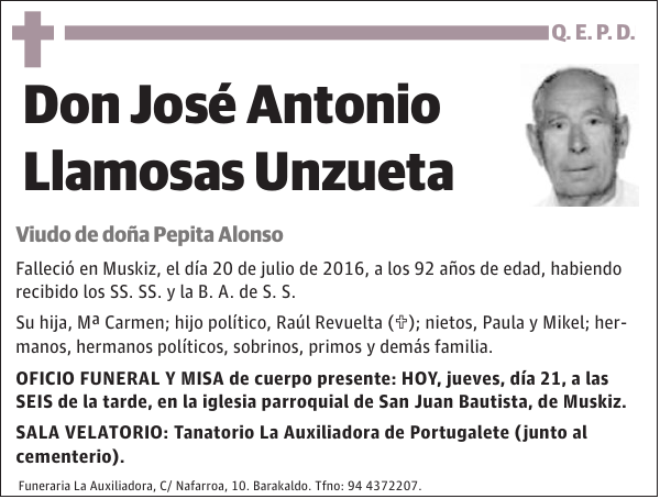 José Antonio Llamosas Unzueta