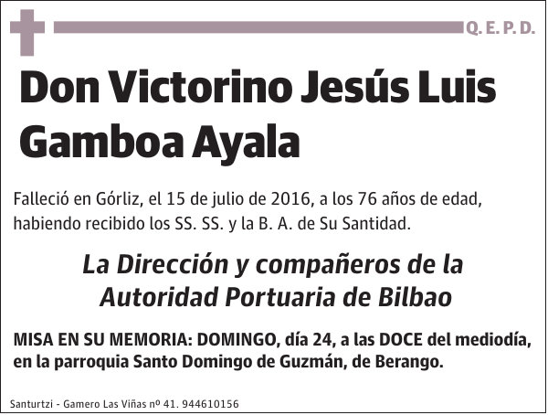 Victorino Jesús Luis Gamboa Ayala