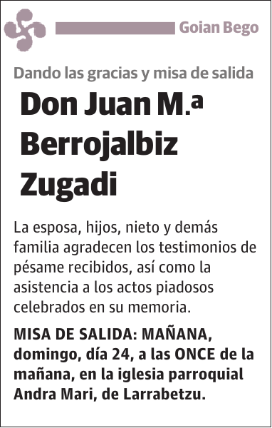 Juan Mª Berrojalbiz Zugadi