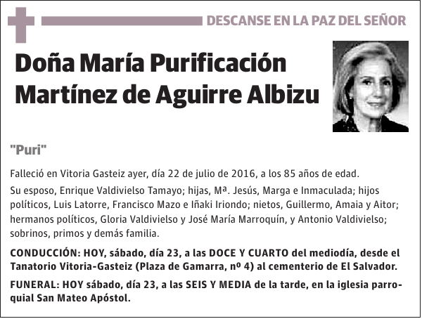 María Purificación Martínez de Aguirre Albizu