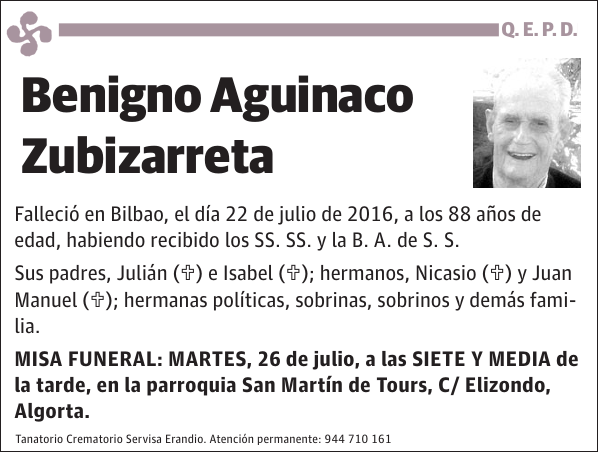 Benigno Aguinaco Zubizarreta