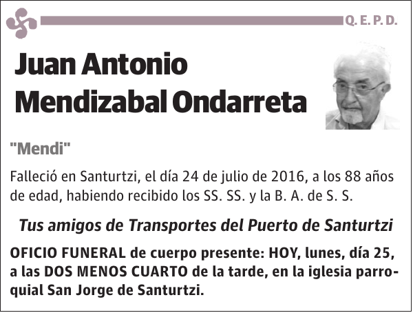 Juan Antonio Mendizabal Ondarreta