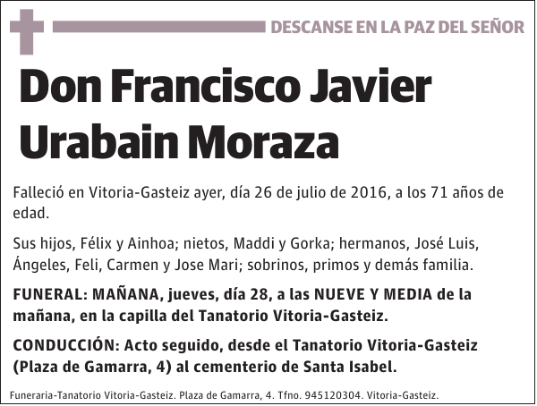 Francisco Javier Urabain Moraza