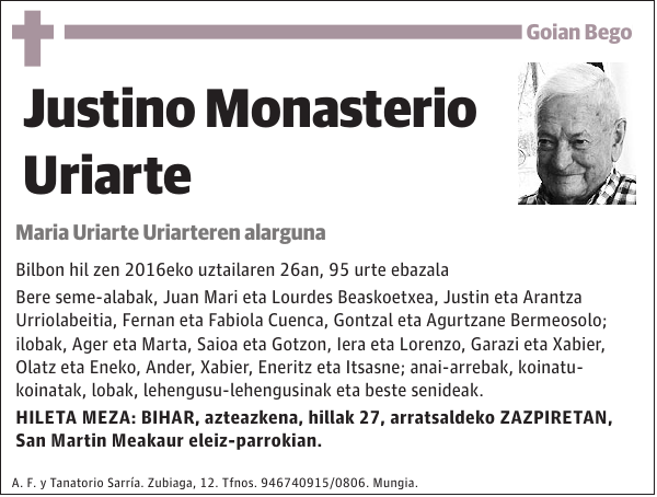 Justino Monasterio Uriarte