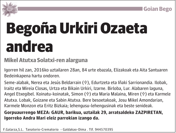 Begoña Urkiri Ozaeta