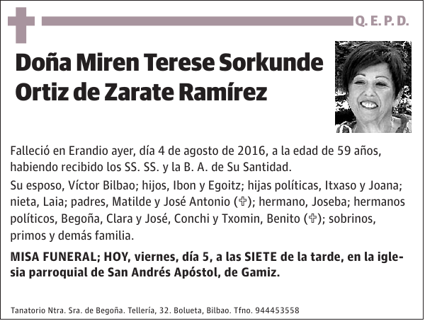 Miren Terese Sorkunde Ortiz de Zarate Ramírez