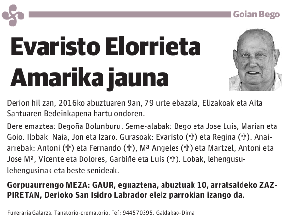 Evaristo Elorrieta Amarika