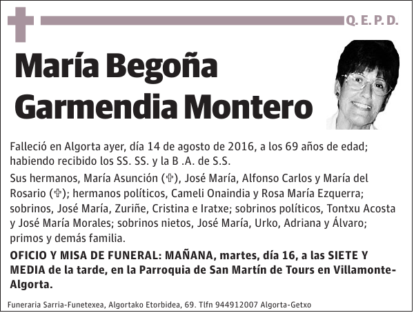 María Begoña Garmendia Montero