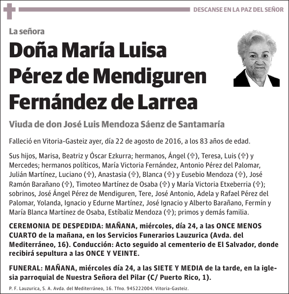 María Luisa Pérez de Mendiguren Fernández de Larrea