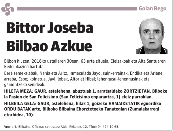 Bittor Joseba Bilbao Azkue