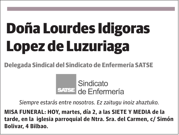 Lourdes Idigoras Lopez de Luzuriaga