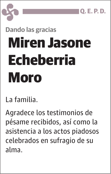 Miren Jasone Echeberria Moro La familia.