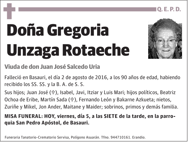 Gregoria Unzaga Rotaeche