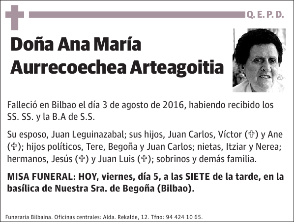 Ana María Aurrecoechea Arteagoitia