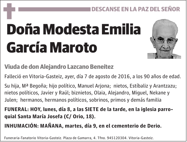 Modesta Emilia García Maroto