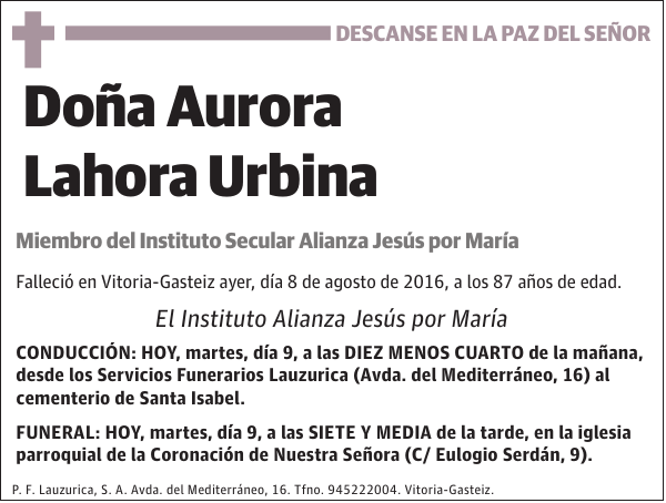 Aurora Lahora Urbina