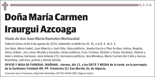 María Carmen Iraurgui Azcoaga