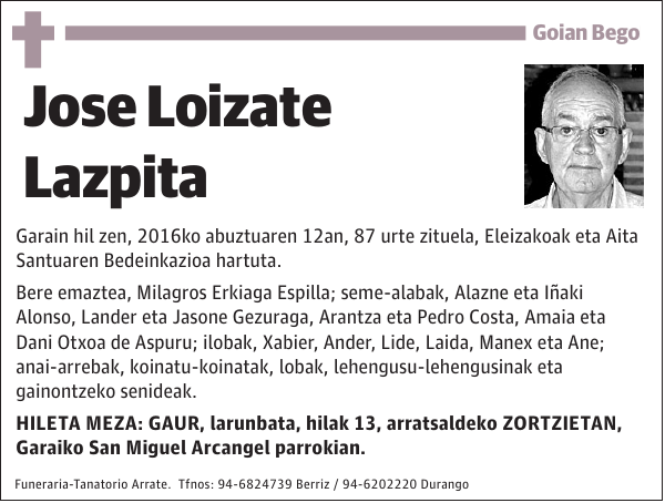 Jose Loizate Lazpita Garain