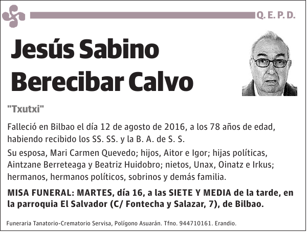 Jesús Sabino Berecibar Calvo