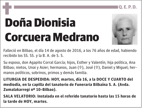 Dionisia Corcuera Medrano